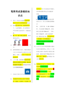 驾照考试易错的知识点总结驾考菜鸟成长笔记