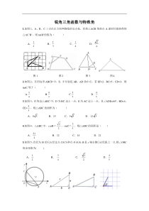 锐角三角函数与特殊角中考考点分析