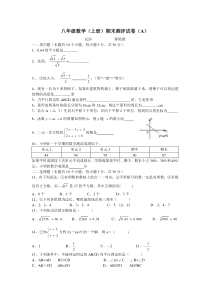 长沙初二上册数学期末试卷及答案