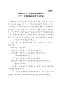 防城港市人力资源和社会保障局关于行政审批事项接收工作方案