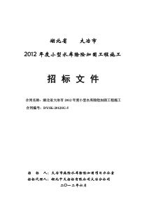 湖北省大冶市XXXX年度小型水库除险加固工程施工第五标