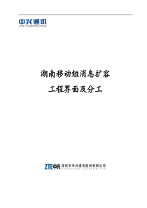 湖南移动短消息扩容工程界面与分工(1)