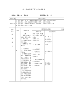 高一年级排球正面双手垫球教案