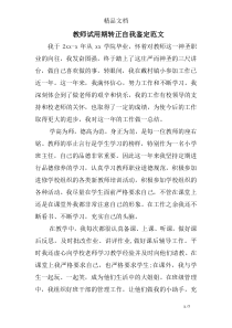 教师试用期转正自我鉴定范文