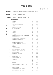 漳州华安城东加油站工程量清单