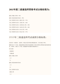 陕西2005-2011年二级建造师考试合格标准