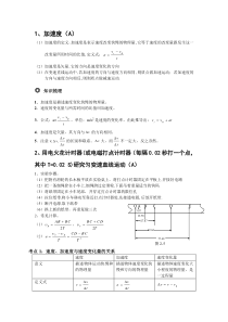 高一物理上册第一章运动的描述知识点(加速度部分)与练习题(含答案)