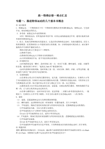 高一物理必修一重难点及例题习题汇总