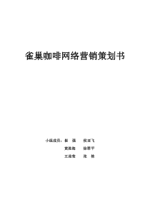 雀巢咖啡网络营销策划书