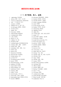 雅思写作分类词汇全攻略