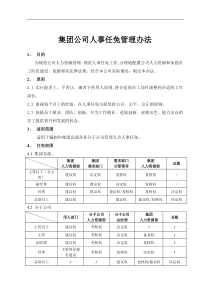 集团公司人事任免管理办法