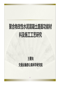 王稷良-聚合物改性水泥混凝土路面功能材料及施工工艺研究