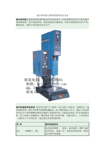 超声波焊接与塑料材质特性的关系