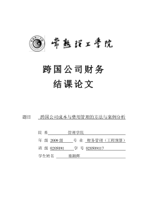 跨国公司成本与费用管理方法与案例分析