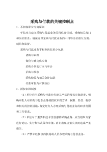 采购与付款的关键控制点