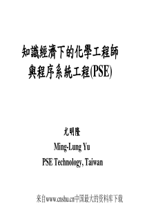 知识经济下的化学工程师与程序系统工程师(PSE)(ppt 29页)职志生涯规划