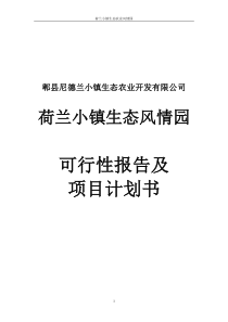 荷兰小镇生态风情园项目可行性报告及运营计划书