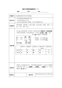 高中生物实验报告(必修1)