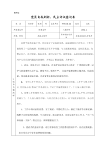 党员自我剖析、民主评议登记表