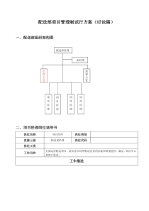 配送项目负责制方案