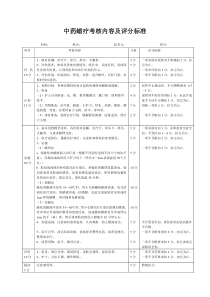 蜡疗考核内容及评分标准