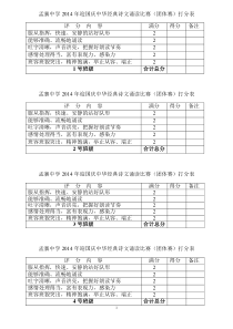 诵读比赛打分表