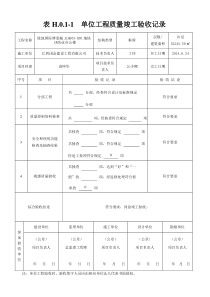 表H.0.1-1  单位工程质量竣工验收记录