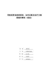 观赏鱼常见的疾病及其防治综述