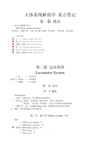 解剖学重点总结