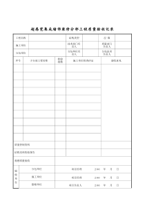 超感觉集成墙饰装修分部工程质量验收记录