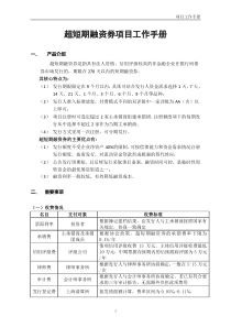 超短期融资券项目工作手册