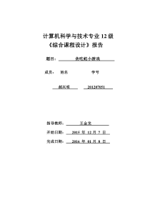 计算机科学与技术专业《综合课程设计》报告