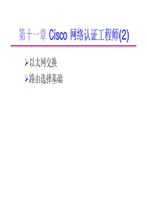 第十一章 Cisco 网络认证工程师(2)