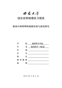 路南石林喀斯特地貌研究