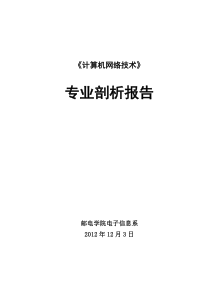 计算机网络技术专业剖析报告