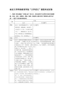 南京大学网络学院期末考试(大学语文)