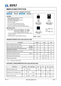 肖特基二极管MBR10100CTFCTCS中英参考规格书PDF