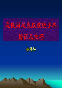 腹腔镜阑尾切除术的手术指征及技巧