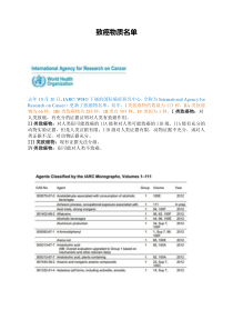致癌物质名单
