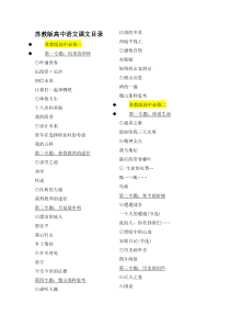 苏教版高中课文目录