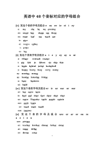 英语中48个音标对应的字母组合