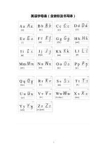 英语字母表及音标表