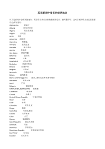 英语新闻中常见的世界地名