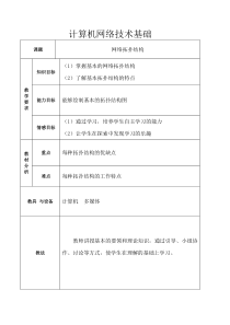 计算机网络拓扑结构教案