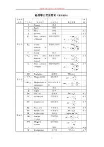 经济学公式符号汇总表