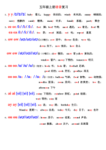 新版pep小学英语五年级上册-语音-期末复习