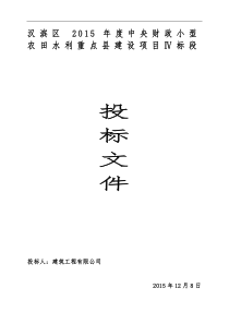 XXXX年度中央财政小型农田水利重点县建设项目技术标