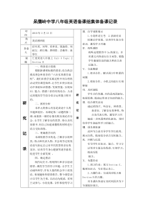 初二英语备课组集体备课记录