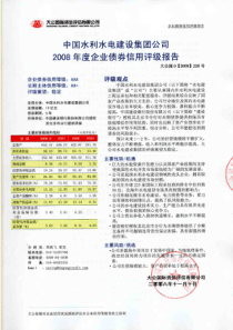 中国水利水电投资公司信用评级