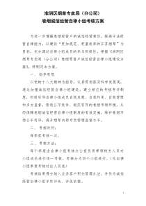 诚信自律小组考核方案